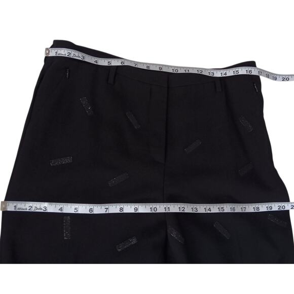 AKRIS Wide Leg Double Face Wool Pants 12 Ankle 33x26 Embellished Dressy Career - Picture 4 of 14